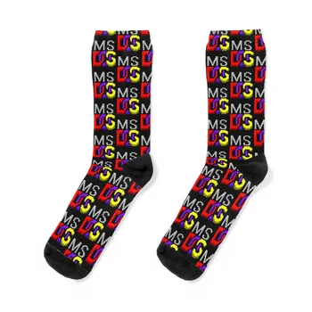 Значок MS-DOS в стиле ретро, пиксельный компьютерный символ, необходимый. Носки, кавайные носки, аниме-носки, мужские носки, роскошные брендовые женские