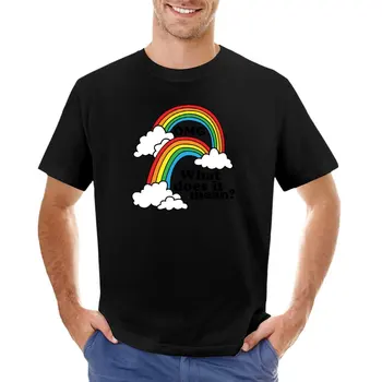 Двойная радуга - футболка OMG с коротким рукавом, мужские однотонные футболки