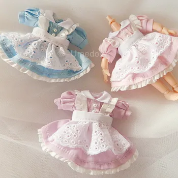 1 комплект, милое мини-платье горничной для куклы Obitsu 11 + фартук для куклы OB11, 9 см, одежда для куклы Мисс Сиси, аксессуары