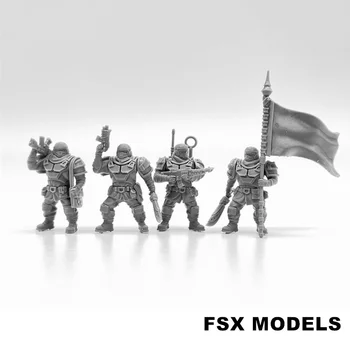 Комплект моделей из смолы командного отряда Alpha Troops Миниатюрные настольные игрушки для военных игр в масштабе 28 мм, неокрашенные фигурки солдат