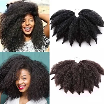Синтетические волосы Marley Braids, 8-дюймовые мягкие афро-кудрявые пряди для наращивания волос, связанные крючком, локоны для плетения волос, связанные крючком