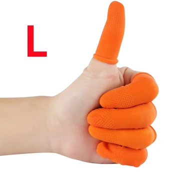 Резиновые противоскользящие подставки для пальцев 100шт, оранжевые одноразовые защитные подставки для пальцев для ремонта электроники, долговечные