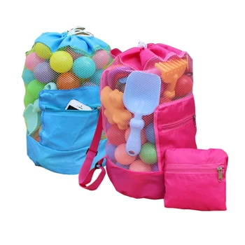Портативная пляжная сумка, складная Сетчатая сумка для плавания, Детские Корзины-органайзеры для пляжных игрушек, Рюкзак для хранения, Детская уличная водонепроницаемая сумка