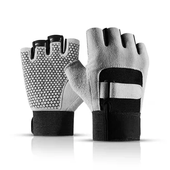 Противоскользящие Дышащие перчатки для занятий тяжелой атлетикой, фитнесом, без пальцев, Мужские, женские, для бодибилдинга, Спортивные перчатки, Велосипедные