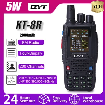 QYT KT-8R Четырехдиапазонное Двустороннее Радио 5 Вт Цветной Дисплей Приемопередатчик ручной Наружный Домофон Скремблерпортативный FM VOX VHF UHF Ham