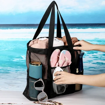 Косметичка для путешествий, многофункциональная дорожная сумка, пляжная сумка для плавания, спортивная ручная сетчатая сумка-органайзер для путешествий на открытом воздухе