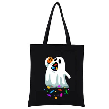 Сумки для покупок с изображением Голодного призрака, забавная сумка-тоут, женские сумки, модные повседневные сумки, сумка для покупок, Эко-сумка, Холщовая ткань