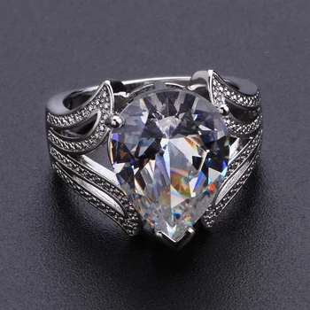 2023 Горячая распродажа Дизайн капли воды Женское кольцо с микро-проложенным кристаллом Циркона Элегантное Свадебное Обручальное Ювелирное кольцо для влюбленных