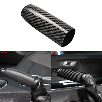 Автомобильная ABS крышка ручного тормоза из углеродного волокна, рукоятка рычага, крышка тормозной ручки для Ford Mustang 2015-2021