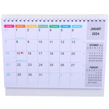Настольный календарь для офиса Календарь для ежедневного использования Домашний Ежемесячный Постоянный календарь Декоративный для планировщика расписания Канцелярские принадлежности