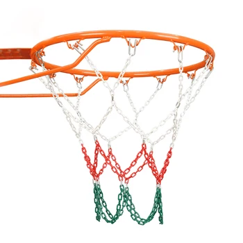 Наружная трехцветная оцинкованная цепь NBA Spray с крючком 12/13 2,8 ММ, прочная Классическая спортивная сетка Baloncesto, обычная металлическая баскетбольная сетка