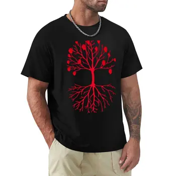 Футболка с изображением дерева, на котором растут сердца, черные футболки, футболки с графическим рисунком, мужские футболки, повседневные стильные