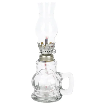 Стеклянный масляный фонарь в стиле ретро, стеклянная крышка, керосиновая лампа, осветительный прибор для дома