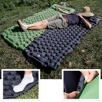 Водонепроницаемый надувной матрас для сна, подушка для кемпинга на открытом воздухе с сумкой для хранения, подушка, складной коврик для ног, наполняющий воздухом Кровать