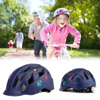 Детский Велосипедный Шлем Детский Велосипедный Шлем со Светодиодной Задней Подсветкой Прочный Детский Велосипедный Шлем с Забавным Дизайном