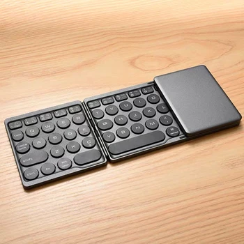 Bluetooth-совместимая складная беспроводная клавиатура 64 клавиши Портативная клавиатура с тачпадом Портативная складная клавиатура для планшетного телефона