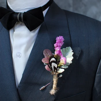 Британский стиль в подарок модный дизайн из перьев ручной работы, креативная брошь для галстука-бабочки/вечеринки, свадебная коробка, упаковка 1шт