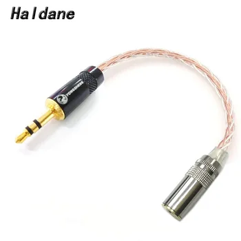 Бесплатная доставка Haldane 3,5 мм стерео штекер-4,4 мм Сбалансированный Женский кабель для подключения аудиоадаптера 7N OCC Кабель