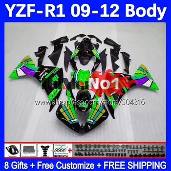 Кузов для YAMAHA YZF-R1 YZF 1000 куб.см R1 R 1 163MC.135 YZF1000 green stock YZFR1 09 10 11 12 YZF-1000 2009 2010 2011 2012 Обтекатели