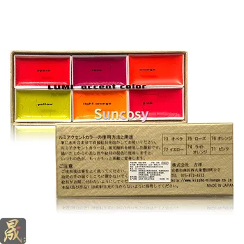 Японский оригинальный флуоресцентный цвет Kuretake, 6-цветная акварельная краска, пигмент для китайской живописи, сплошная акварель, Благоприятный запас