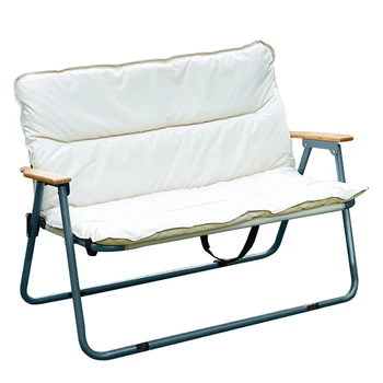 Складной двухместный стул для кемпинга на открытом воздухе, Портативное садовое пляжное кресло, Спинка кресла для отдыха с подушкой