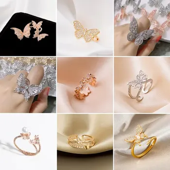 Модное кольцо-бабочка с холодным легким ветром, высококачественный медный геометрический дизайн, уникальный стиль, женское Персонализированное модное кольцо
