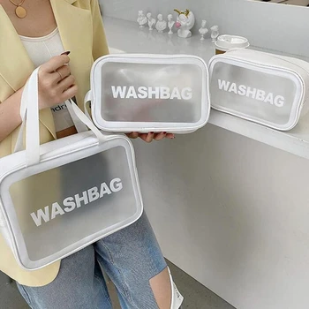3 шт./компл. ПВХ Водонепроницаемая прозрачная косметичка для мытья ванной, сумка для хранения, Дорожная многофункциональная сумка для хранения, Косметическая сумочка