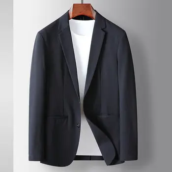 5239-Мужская деловая повседневная куртка с цветущими полосками и трикотажной резинкой small wi -uniform jacket