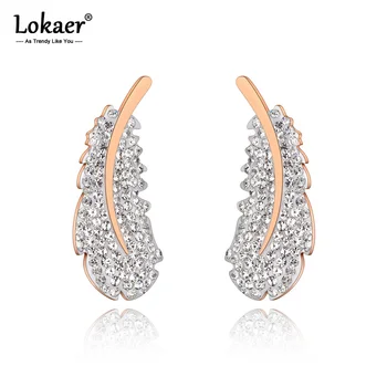 Lokaer Оригинальный дизайн Серьги-гвоздики из титана и нержавеющей стали ручной работы с глиняными белыми кристаллами, украшения для ушей для женщин E20161
