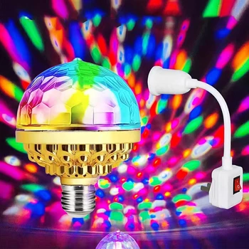 Мини Вращающийся Магический Шар Light E27 RGB Проекционная лампа Party DJ Disco Ball Light Для домашней вечеринки KTV Bar Сценическое Свадебное освещение