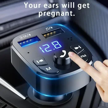 FM-передатчик Bluetooth Беспроводной автомобильный комплект Громкой связи, автомобильное зарядное устройство с двумя USB-устройствами 2.1A, Музыкальная MP3-карта TF, U-диск, AUX-плеер