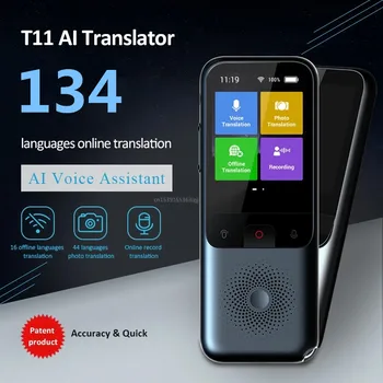 Портативный интеллектуальный голосовой переводчик T11 на 134 языках, Интерактивная машина для перевода речи в реальном времени в автономном режиме, Деловые поездки