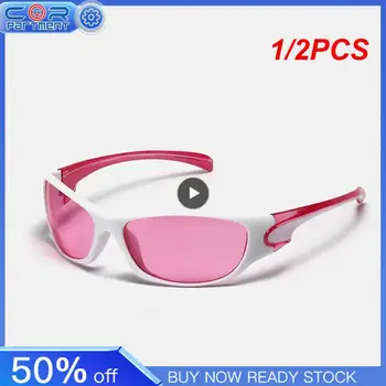 1/2 шт. Y2k Millennium Color в стиле панк-хип-хоп, красные очки для вождения на открытом воздухе, Уличные очки для горячей девушки, готические очки Uv400
