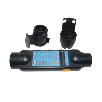 Комплект для проверки проводки прицепа 12 В 7-контактный тестер с 7-контактной вилкой питания Тестер сопротивления разъема Головка преобразователя