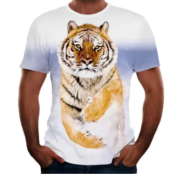 Новый 3D Принт Тигр Повседневная Одежда Модная Мужская Женская футболка Плюс Размер S-7XL Four Seasons Повседневные Негабаритные Графические футболки