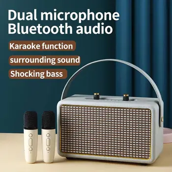 Bluetooth динамик открытый портативный мощный беспроводной бас настольный музыкальный центр компьютерный динамик с двойным микрофоном звуковая система
