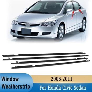 Для Honda Civic 2006-2011 Уплотнитель окна Наружное уплотнение стекла Отделка ремня Уплотнительные резиновые полоски Водонепроницаемое уплотнение стекла окна