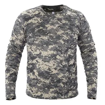 Летние уличные тактические футболки с длинным рукавом, камуфляжная военная форма, Тренировочная одежда для велоспорта, охоты, фитнеса, спортивная одежда, майки