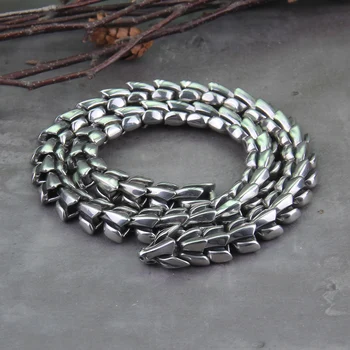 Винтажное панк-ожерелье Viking Ouroboros для мужчин, никогда не выцветающее, модные украшения из нержавеющей стали, уличная культура бегемотов