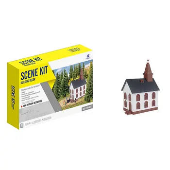 Модель дома в масштабе 1/87 HO, здание церкви, Сборные модели Игрушек, модель поезда, макет сцены, миниатюрный пейзаж с песочным столом