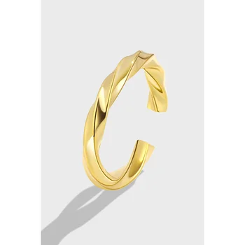 Полное кольцо Мебиуса из стерлингового серебра S925 Пробы, указательный и большой пальцы, простое Персонализированное Гладкое Переплетенное кольцо
