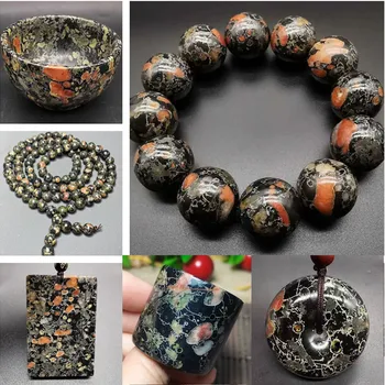 Нефритовый браслет Ruyang Plum Blossom Оптом из камня Аньшань с магнитной многоцветной минеральной подвеской
