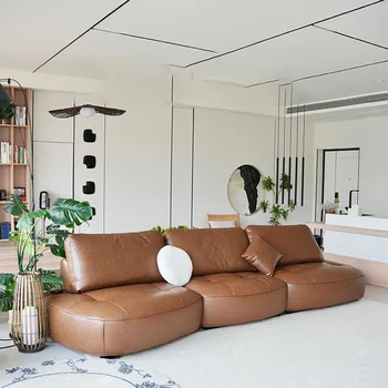 Расслабляющие Кожаные диваны для гостиной на полу Современные модульные облачные Роскошные диваны для гостиной Со спальным местом Дизайнерская банковская мебель XT