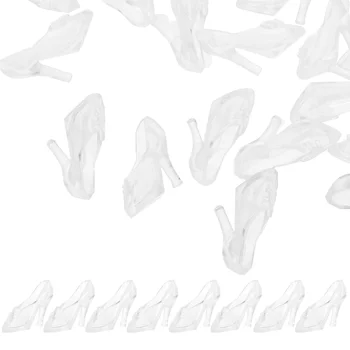 Миниатюрная обувь Toyandona на высоком каблуке 30 пар Кукольных туфель Имитация Хрустальных аксессуаров Мини-Туфельки Свадебный декор