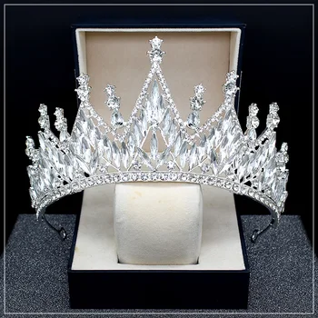 Хрустальная корона Корейский Роскошный головной убор Свадебный головной убор Королева Принцесса Бал Невеста Повязка На голову Свадебные Аксессуары для волос