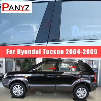 Stiker Pintu Jendela Mobil Efek Cermin Hitam B C Pilar Pos Penutup Bahan Stiker untuk для Hyundai Tucson 2004-2009
