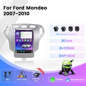 Android 12 Для Ford Mondeo Mk4 Galaxy A/C 2007-2010 Tesla Тип Мультимедиа Стерео Автомобильное радио DVD-плеер Навигация GPS Carplay