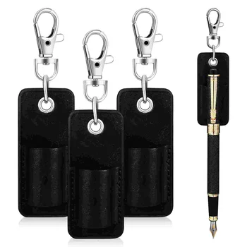 PU держатель для ручки, ретро чехол для хранения брелка, чехол для защиты ручки, брелок для бейджа или шейного шнурка