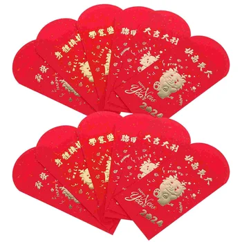 18 Шт Конверт Для Письма Традиционный Красный Карманный Бумажник Бумажные Новогодние Пакеты Конверты Денежные Кошельки