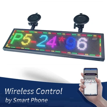 P5 24 * 96 20-дюймовый Ультратонкий Экран P5 RGB, Автомобильный светодиодный дисплей, Вывеска, Wi-Fi Программируемые Текстовые сообщения, Движущаяся Светодиодная панель